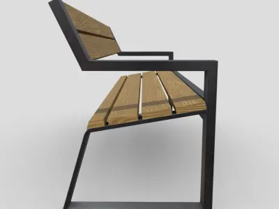 Bench 5 Low-poly 3D model