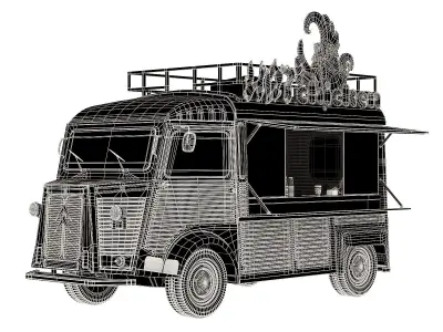 Citroen Type H food truck 3D model