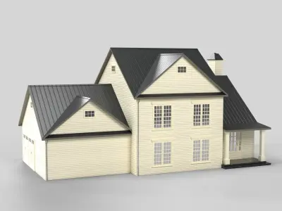 Cottage House Design 15T5 Low-poly 3D model