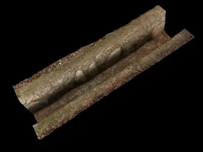 Anydrafts Street gutter 01 Low-poly 3D model