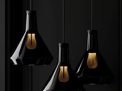 DROP TOP LAMP SHADE SET WITH PLUMEN 002 LED BULB 3D model