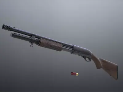Remington 870 - Shotgun Low-poly 3D model
