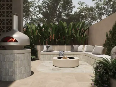 Polito Giotto Wood Fire Pizza Oven with Benchstand 3D model