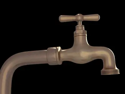 Brass Tap Low-poly 3D model