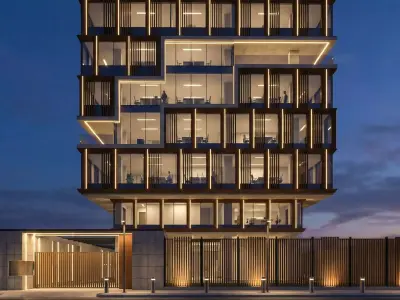 Modern Commercial Building Facade Low-poly 3D model