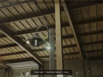 Street Light -7- Matt Black Version  3D Model Pack