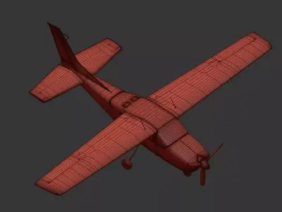 Weathered Cessna 172 Skyhawk 3D model 3D model