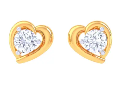 Solitaire Super Light Weight Earring Pendant Set 3D print model