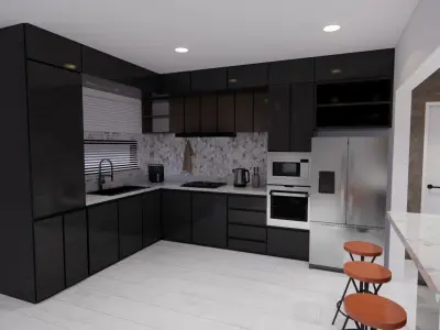 LIVINGROOM and KITCHEN 3D model