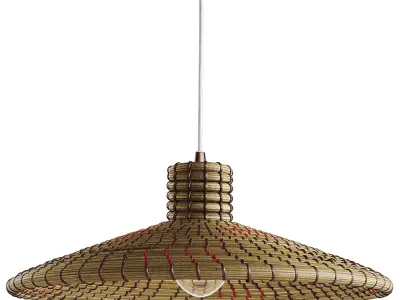 Sonder Living Nellcote Dome Pendant with Wood Accents 3D model