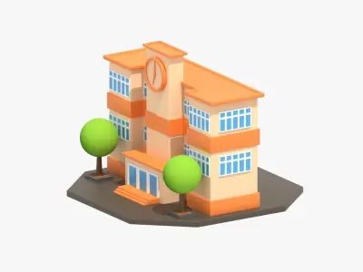 School 3D Illustration 3D model
