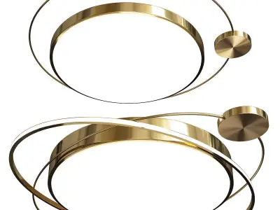 GERDIS two circular brass ceiling lights Low-poly 3D model
