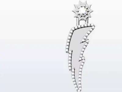 Diamond lighting bolt  3D print model