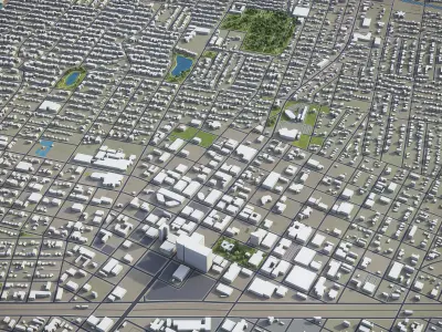 Midland - 3D City Model Low-poly 3D model