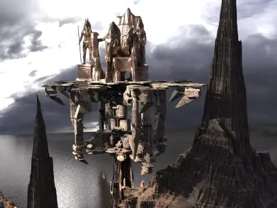 Egyptian Throne Horus Scene Kit bash 2 3D model