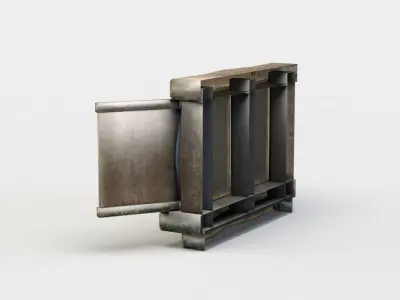 Window wooden box Low-poly 3D model