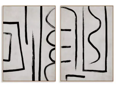 Abstract Painting Frame set 3D model 517