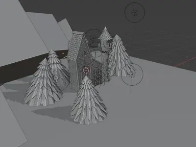 Night castle scene Free 3D model