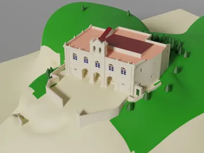 Sanctuary on a rock 3D model