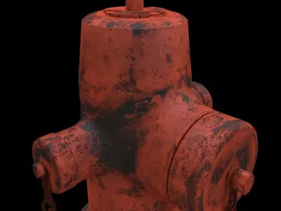Hydarnt old rusty fire hydrant 3D model