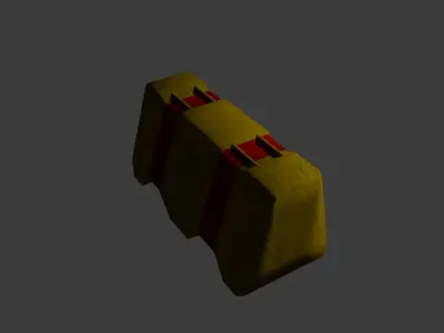 Concrete roadblock - lowpoly gameready Low-poly 3D model