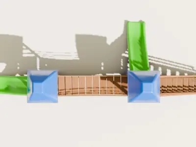 Playground castle with a slide Low-poly 3D model