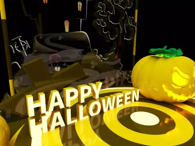 Cartoon Spooky Halloween Props Bundle Pack 04 Low-poly 3D model