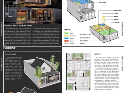 3D Model  Modern Minimalist Japandi House 2 Story  3D model