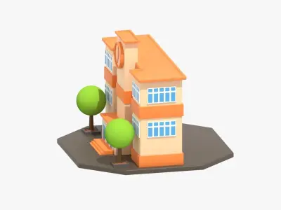 School 3D Illustration 3D model