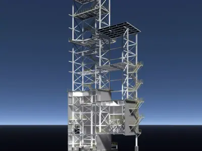 Industrial building in section cut 26i01 3D model