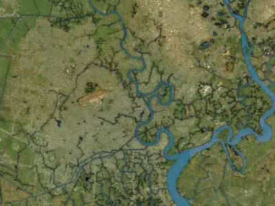 Ho Chi Minh - Topography Terrain Low-poly 3D model