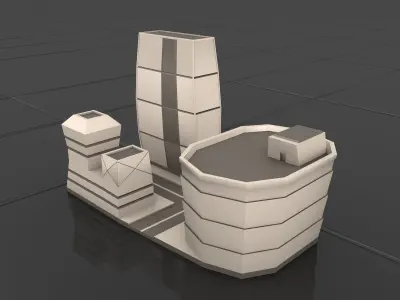 Building city low poly mini-scene 3D print model
