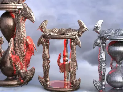 Dragon hourglass 3 versions  3D model