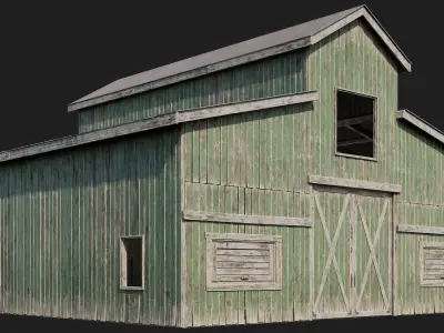 97-98-99-100 - Farm Buildings 4K PBR GameReady Low-poly 3D model