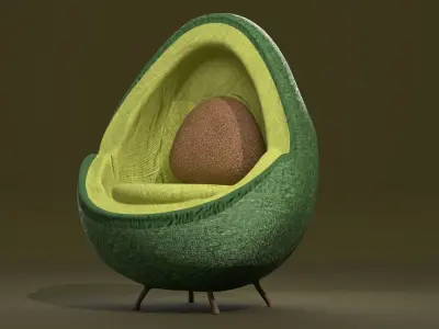 Avocado designer chair 3D model