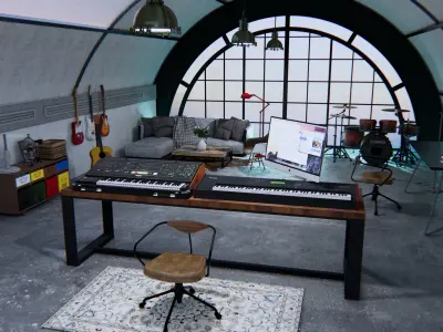 Music studio 3D model