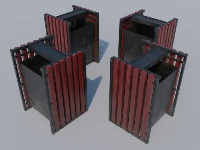 Realistic Trash Can - 3D Asset with Multiple Variants Low-poly 3D model