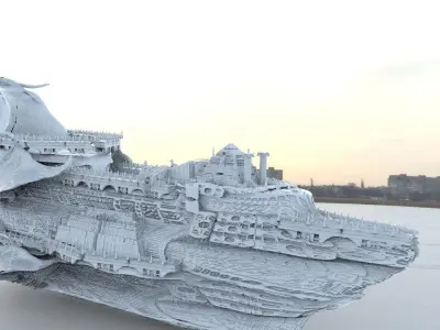 Ocean ship Sci-fi 3D model