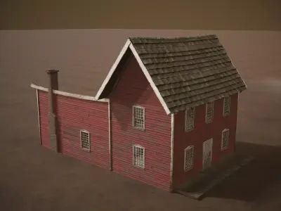 Barn Cattle Shed Farm Shelter Village Farmhouse 7 Low-poly 3D model