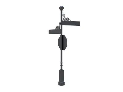 Street Sign 22 Low-poly 3D model