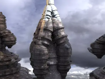 Planet Power Shard Base Kit bash 3 Low-poly 3D model