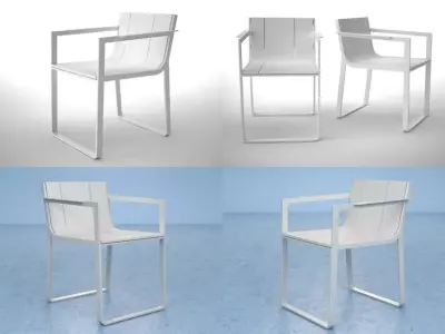 Flat chair 3D model