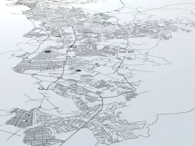 Panama City Road Network and Streets 3D model