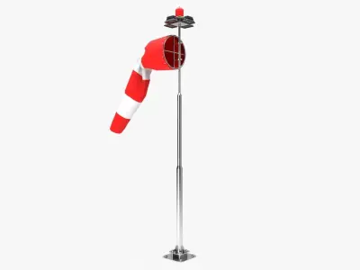 Windsock wind sock on pole 3D model