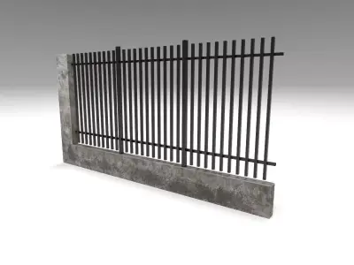 Modular Fence Low-poly 3D model