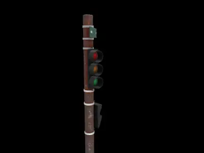 Traffic Light Low-poly 3D model 10