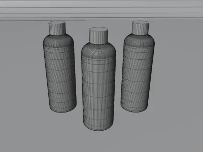 Water Bottle set of 3 - 3D Model Free 3D model
