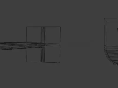 Simple Flag Pole and Wall Lamp Combo Pack Low-poly 3D model