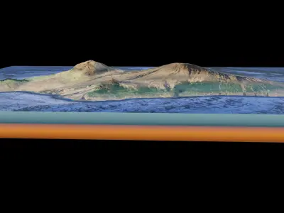 island of Hawaii 3d model terrain The Big Island 3D model