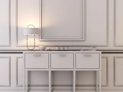 Console whith decor 3 3D model